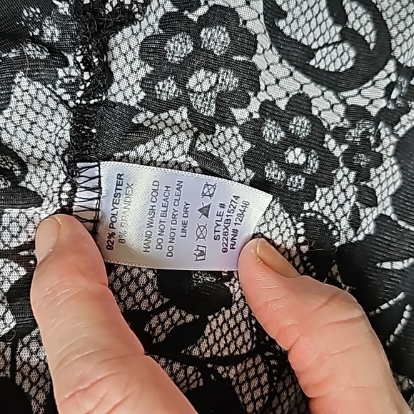 STUNNING DNA COUTURE BLACK LACE LOOK STRETCHY SHIRT - Picture 7 of 10